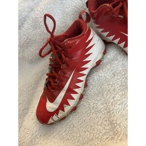 Nike Alpha Fast Flex Football Cleats Red & White Boys Size 4.5Y 878122-611 Shoes